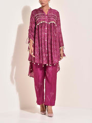 Magenta  Pink , Vasansi Silk ,  Bandhani , Co-ord Set , monsoon24