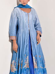 Blue Vasansi Silk Anarkali Kurta and Palazzo Set