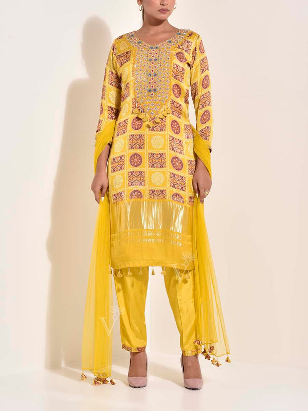 DD00, dropship, _label_Ready to Ship, Yellow , Silk ,  Embroidered ,  Suit Set , Suit