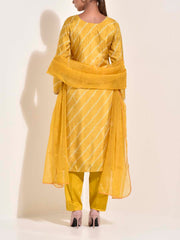 Yellow Modal Silk Embroidered Suit Set