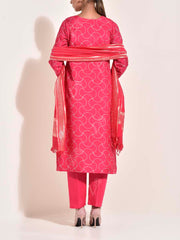 Pink Silk Embroidered Suit Set