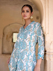 Blue Printed Cotton Co Ord Set