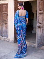 Blue Vasansi Silk Printed Saree