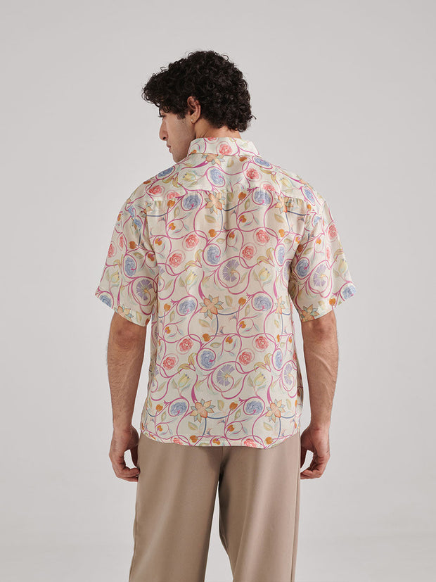 Crewel Cream Drop Shoulder Shirt