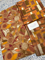 Brown 100% Cotton Dress Material