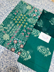 Green 100% Cotton Dress Material