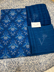Blue 100% Cotton Dress Material
