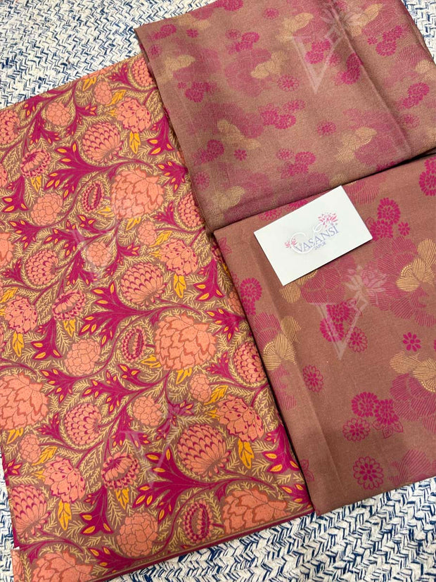 Maroon 100% Cotton Dress Material