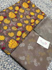Brown 100% Cotton Dress Material