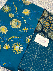 Blue 100% Cotton Dress Material