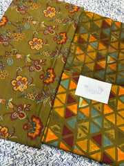 Green 100% Cotton Dress Material