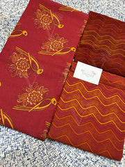Maroon 100% Cotton Dress Material
