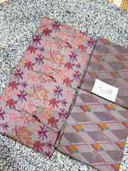 Grey 100% Cotton Dress Material