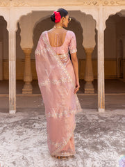 Pink Organza Gota Patti Saree