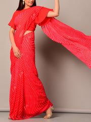 Red Leheriya Saree