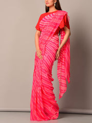 Pink Leheriya Saree