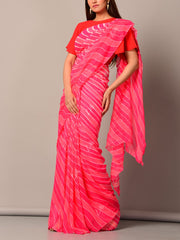 Pink Leheriya Saree