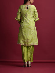 Green Silk Suit Set