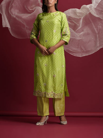 Green Silk Suit Set