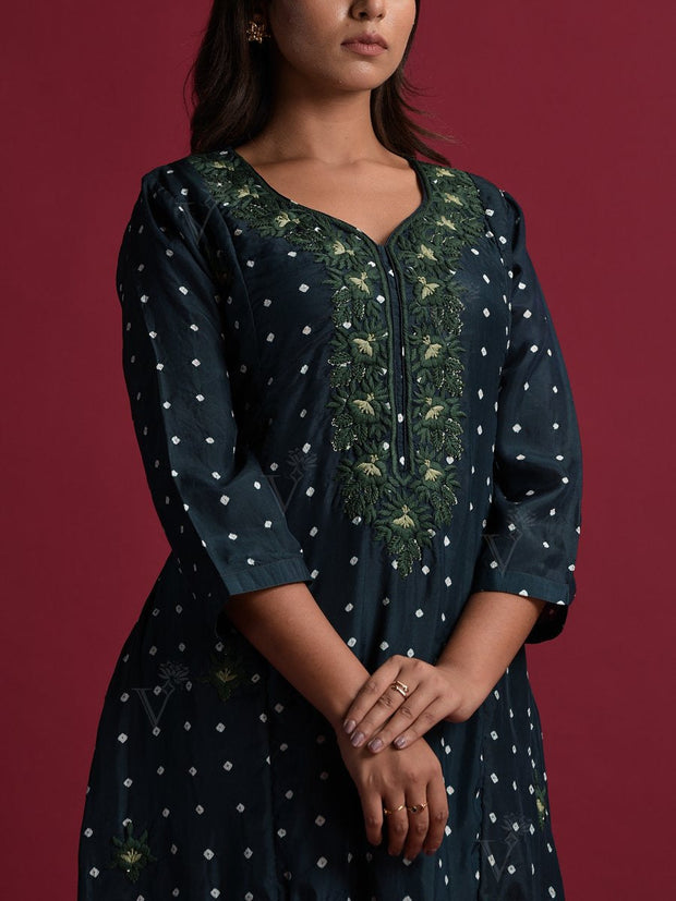 Green Silk Suit Set