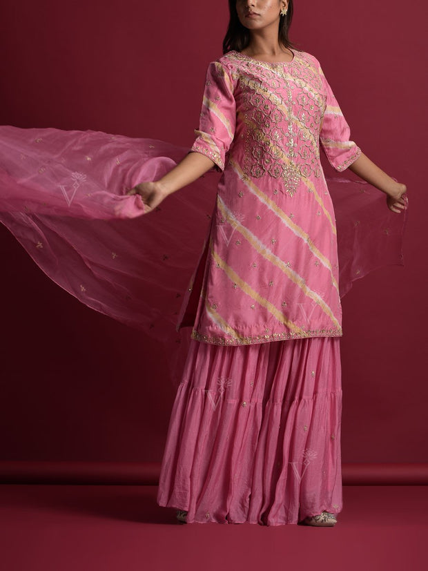 Pink Silk Suit Set