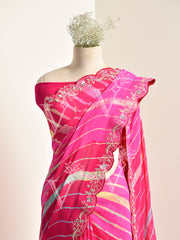 Multi Color Georgette leheriya Saree