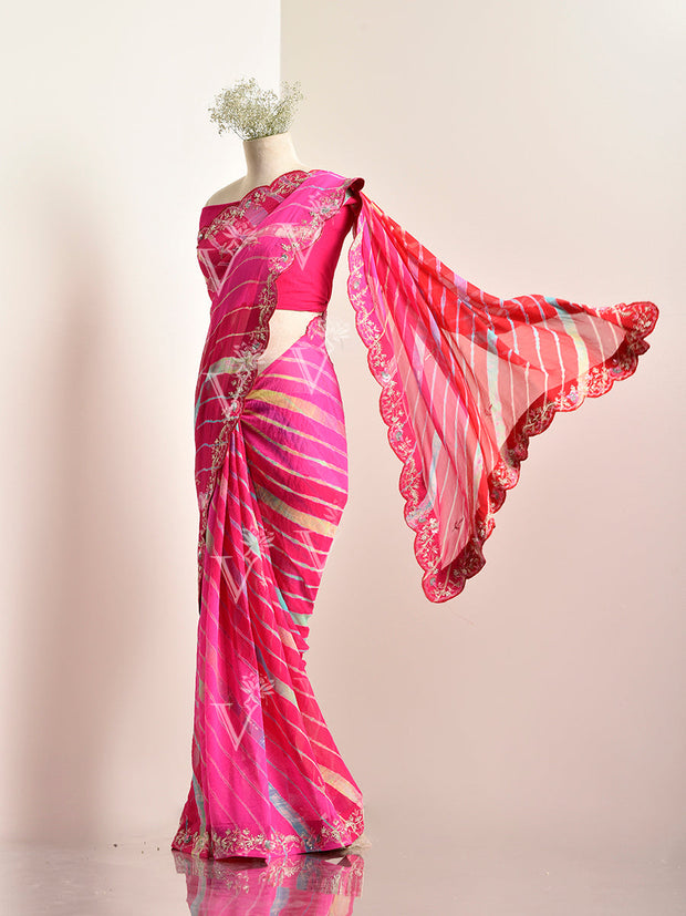 Multi Color Georgette leheriya Saree