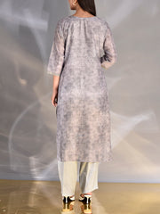 Grey Chanderi Highlighted Suit Set