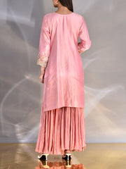 Pink Chanderi Zardozi Embroidered Sharara Set