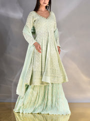 Mint Green Georgette Garara Set