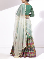 Sage Green Ombre Lehenga Set