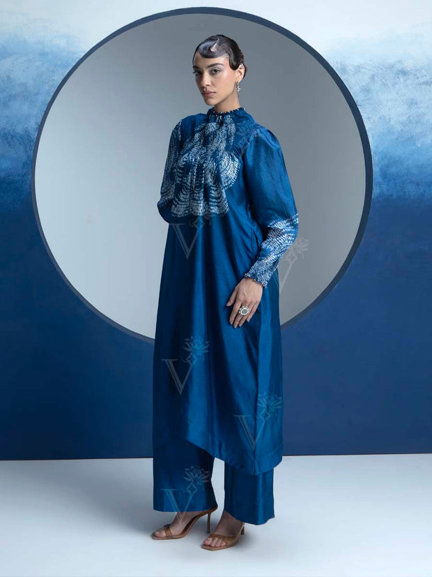 Indigo Blue Printed Kurta and Pant Set