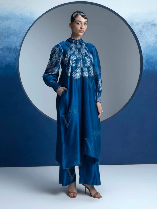 Indigo Blue Printed Kurta and Pant Set