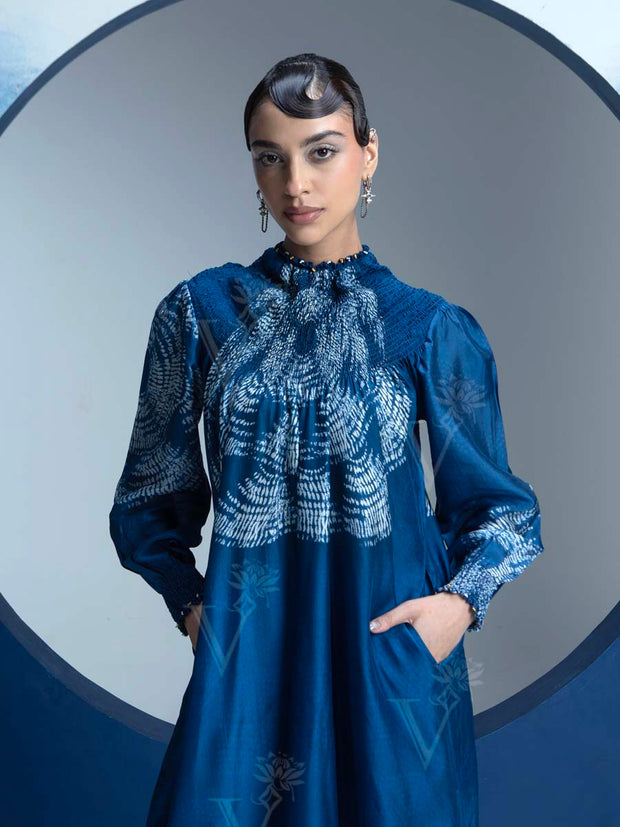 Indigo Blue Printed Kurta and Pant Set