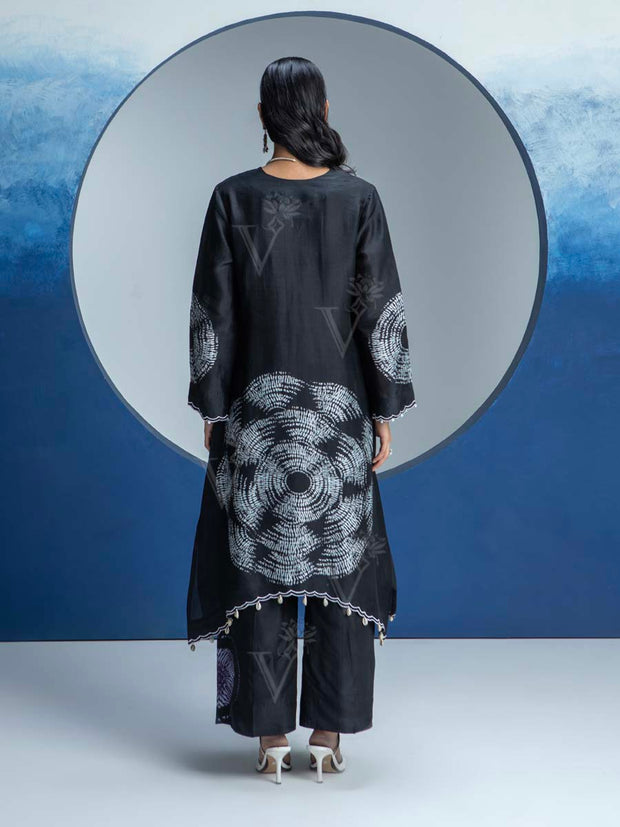 Black Printed Kurta and Pant Set