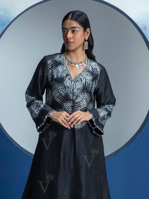 Black Printed Kurta and Pant Set