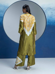 Olive Green Printed Kurta and Pant Set