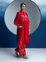 Red Printed Kurta and Pant Set