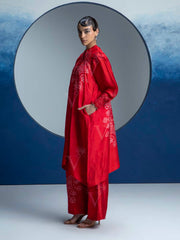Red Printed Kurta and Pant Set