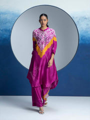 Fuschia Pink Printed Kurta and Pant Set