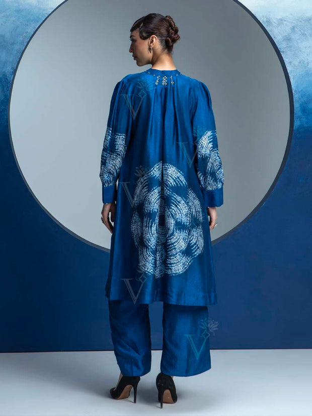 Midnight Blue Printed Kurta and Pant Set