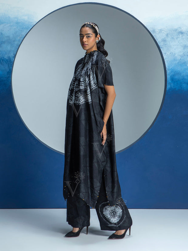 Black Printed Kurta and Pant Set
