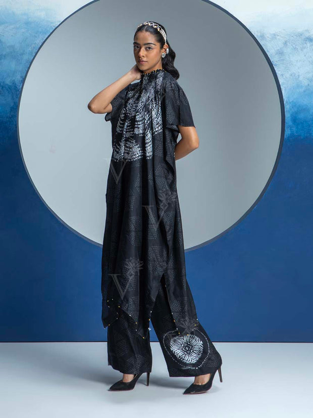 Black Printed Kurta and Pant Set