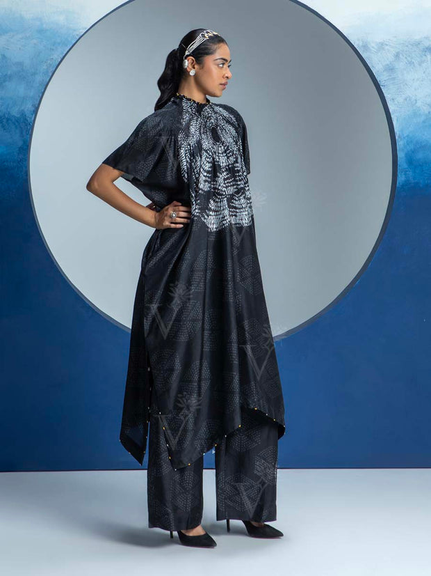Black Printed Kurta and Pant Set