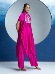 Hot Pink Printed Kurta and Pant Set