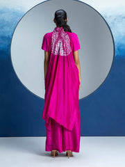 Hot Pink Printed Kurta and Pant Set