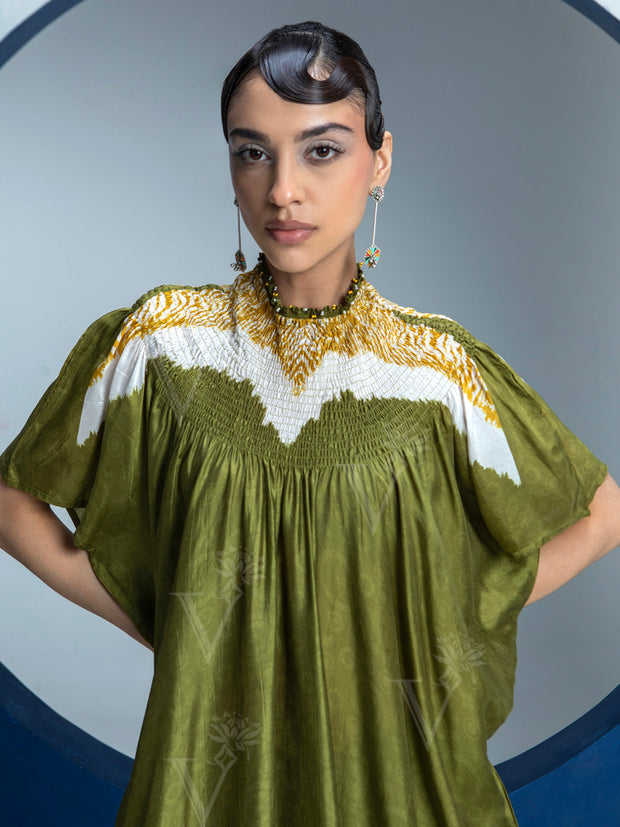 Olive Green Printed Kurta and Pant Set