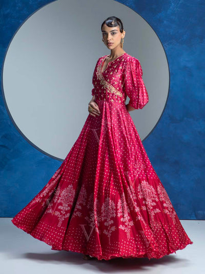 Pink Vasansi Silk  Printed Gown
