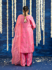 Pink Embroided Kurta and Pant Set