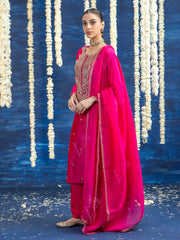 Rani Pink Embroided Kurta and Pant Set